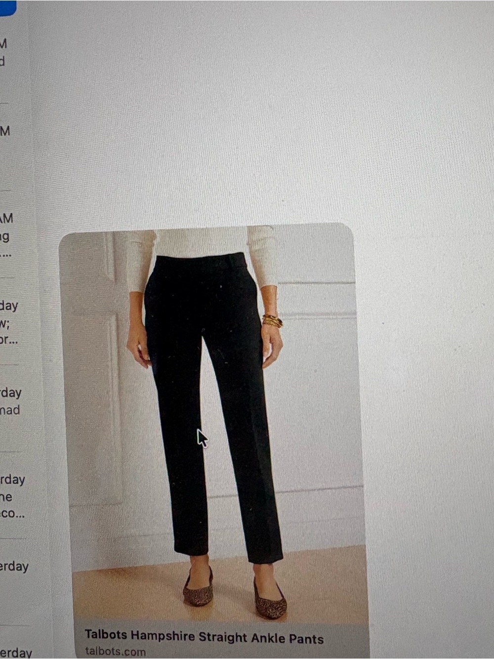 Talbots Black Straight Ankle Pants